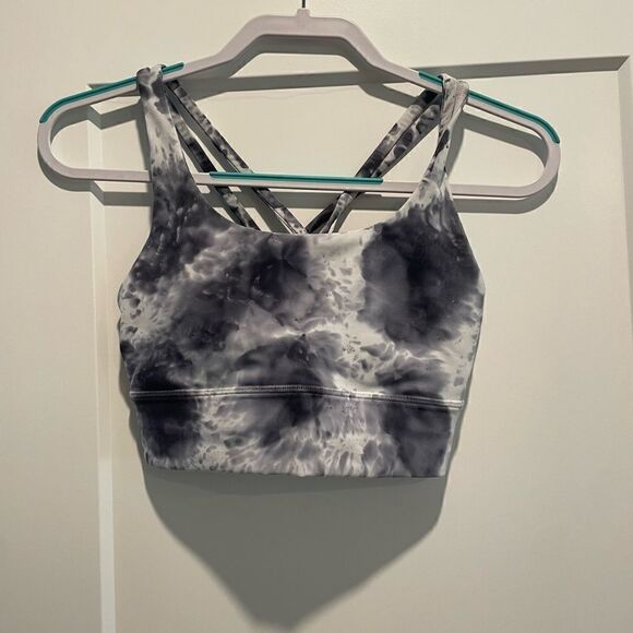 Lululemon Energy Bra Long Line *Tie Dye Marble Dye Classic Navy - Picture 3 of 5
